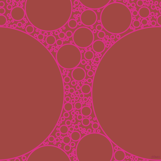bubbles, circles, sponge, big, medium, small, 5 pixel line width, Deep Cerise and Roof Terracotta circles bubbles sponge soap seamless tileable