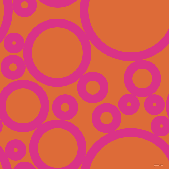 bubbles, circles, sponge, big, medium, small, 33 pixel line width, Deep Cerise and Sorbus circles bubbles sponge soap seamless tileable