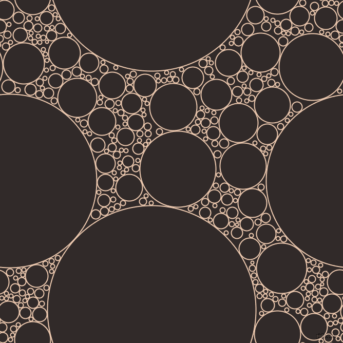 bubbles, circles, sponge, big, medium, small, 2 pixel line width, Desert Sand and Livid Brown circles bubbles sponge soap seamless tileable