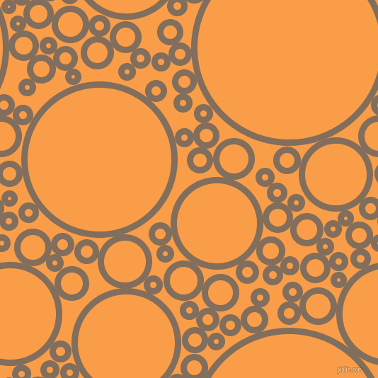 bubbles, circles, sponge, big, medium, small, 9 pixel line width, Donkey Brown and Sunshade circles bubbles sponge soap seamless tileable