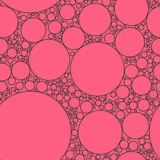 bubbles, circles, sponge, big, medium, small, 2 pixel line width, Ebony and Brink Pink circles bubbles sponge soap seamless tileable