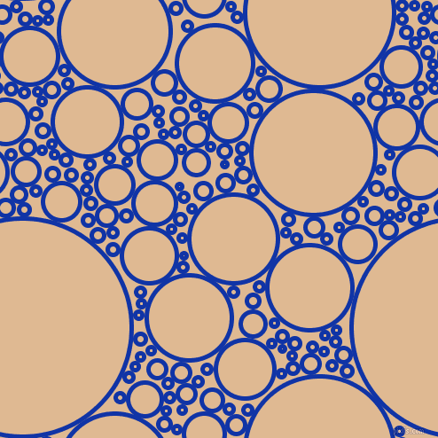 bubbles, circles, sponge, big, medium, small, 5 pixel line width, Egyptian Blue and Pancho circles bubbles sponge soap seamless tileable