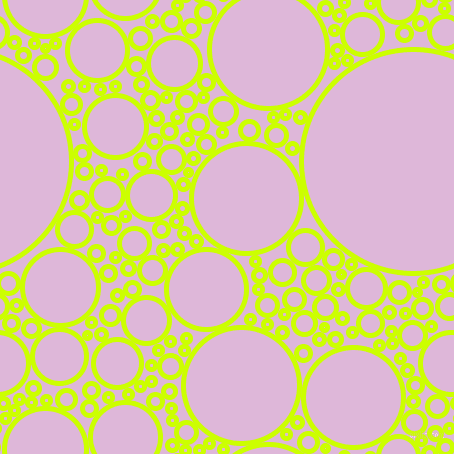 bubbles, circles, sponge, big, medium, small, 5 pixel line width, Electric Lime and French Lilac circles bubbles sponge soap seamless tileable
