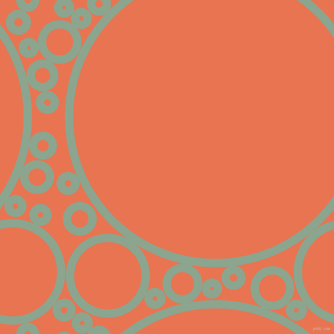 bubbles, circles, sponge, big, medium, small, 17 pixel line width, Envy and Burnt Sienna circles bubbles sponge soap seamless tileable