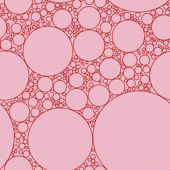 bubbles, circles, sponge, big, medium, small, 2 pixel line width, Fire Brick and Chantilly circles bubbles sponge soap seamless tileable