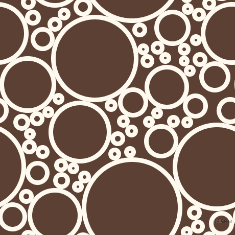 bubbles, circles, sponge, big, medium, small, 9 pixel line width, Floral White and Very Dark Brown circles bubbles sponge soap seamless tileable