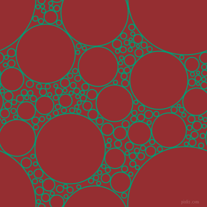 bubbles, circles, sponge, big, medium, small, 2 pixel line width, Free Speech Aquamarine and Guardsman Red circles bubbles sponge soap seamless tileable