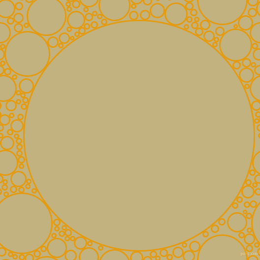 bubbles, circles, sponge, big, medium, small, 3 pixel line width, Gamboge and Ecru circles bubbles sponge soap seamless tileable
