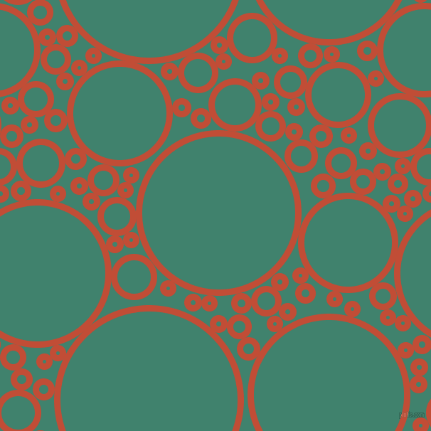bubbles, circles, sponge, big, medium, small, 9 pixel line width, Grenadier and Viridian circles bubbles sponge soap seamless tileable