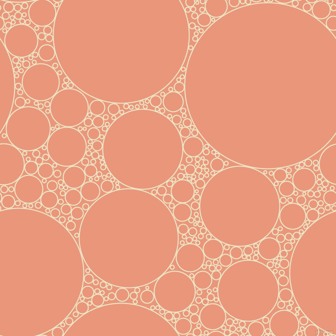 bubbles, circles, sponge, big, medium, small, 2 pixel line width, Half And Half and Dark Salmon circles bubbles sponge soap seamless tileable