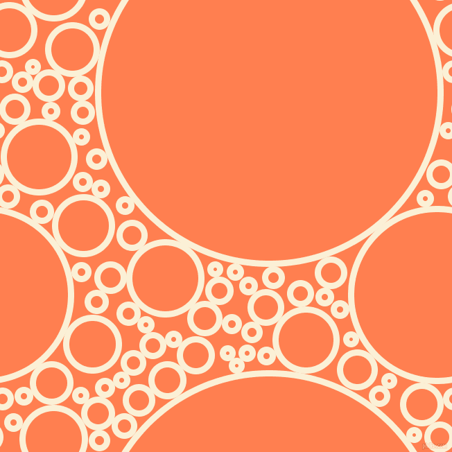 bubbles, circles, sponge, big, medium, small, 9 pixel line width, Half Dutch White and Coral circles bubbles sponge soap seamless tileable