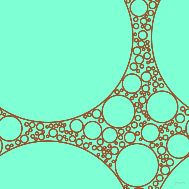 bubbles, circles, sponge, big, medium, small, 5 pixel line width, Hawaiian Tan and Aquamarine circles bubbles sponge soap seamless tileable