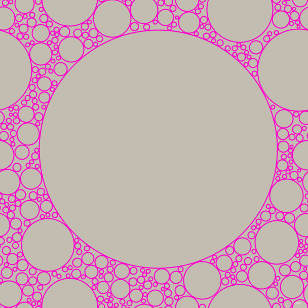 bubbles, circles, sponge, big, medium, small, 2 pixel line width, Hot Magenta and Cloud circles bubbles sponge soap seamless tileable