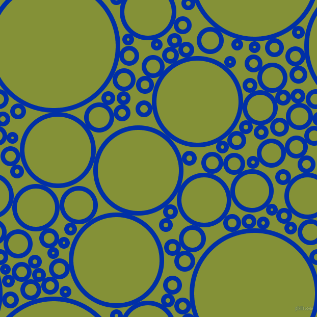 bubbles, circles, sponge, big, medium, small, 9 pixel line width, International Klein Blue and Wasabi circles bubbles sponge soap seamless tileable