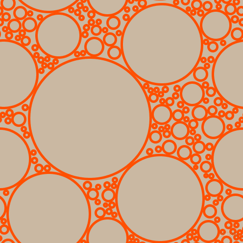 bubbles, circles, sponge, big, medium, small, 5 pixel line width, International Orange and Grain Brown circles bubbles sponge soap seamless tileable