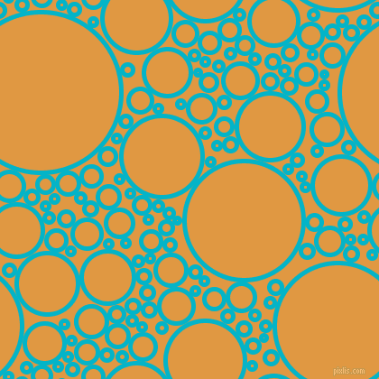 bubbles, circles, sponge, big, medium, small, 5 pixel line width, Iris Blue and Fire Bush circles bubbles sponge soap seamless tileable