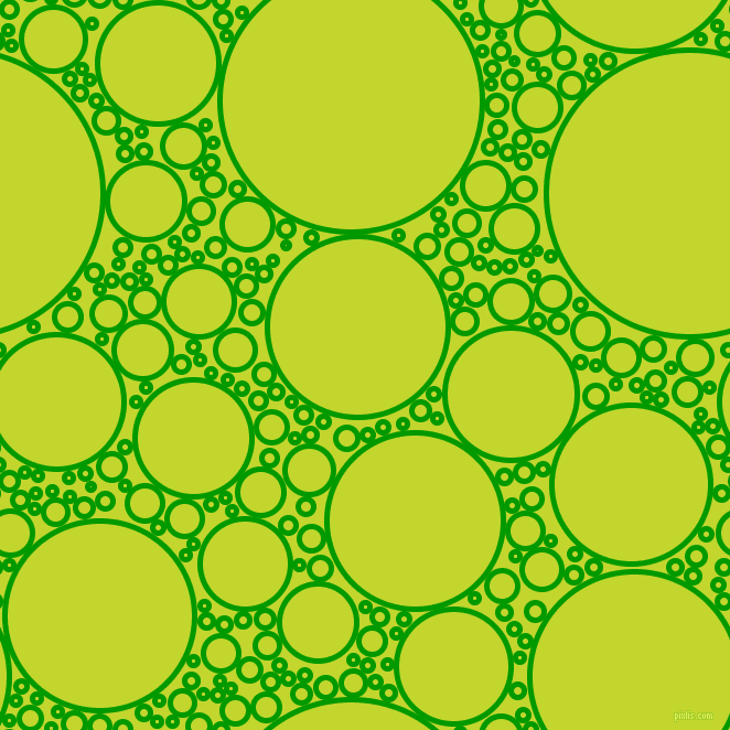 bubbles, circles, sponge, big, medium, small, 5 pixel line width, Islamic Green and Fuego circles bubbles sponge soap seamless tileable