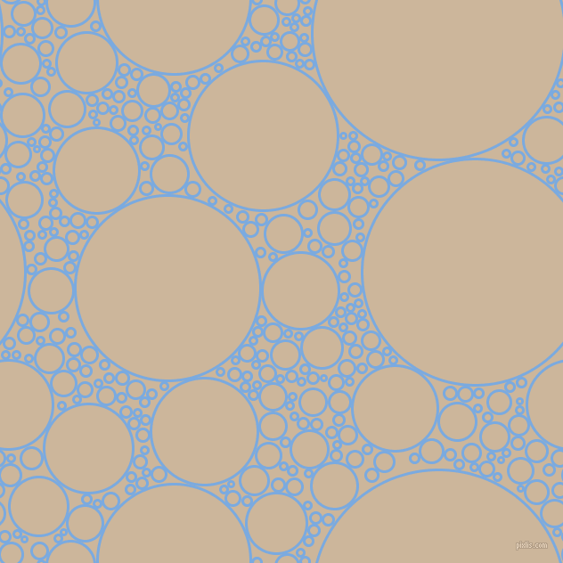 bubbles, circles, sponge, big, medium, small, 3 pixel line width, Jordy Blue and Vanilla circles bubbles sponge soap seamless tileable