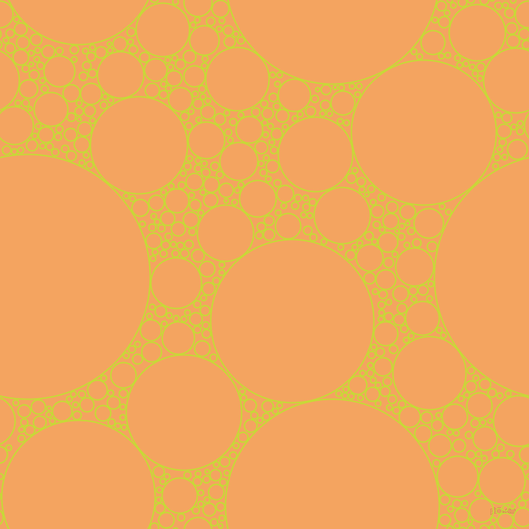 bubbles, circles, sponge, big, medium, small, 2 pixel line width, Las Palmas and Sandy Brown circles bubbles sponge soap seamless tileable