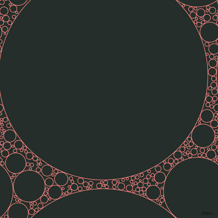 bubbles, circles, sponge, big, medium, small, 2 pixel line widthLight Coral and Midnight Moss circles bubbles sponge soap seamless tileable