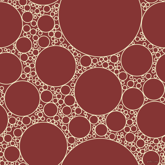 bubbles, circles, sponge, big, medium, small, 2 pixel line width, Light Goldenrod Yellow and Tall Poppy circles bubbles sponge soap seamless tileable