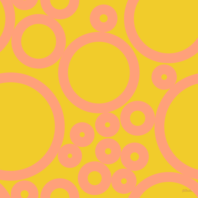bubbles, circles, sponge, big, medium, small, 33 pixel line width, Light Salmon and Golden Dream circles bubbles sponge soap seamless tileable