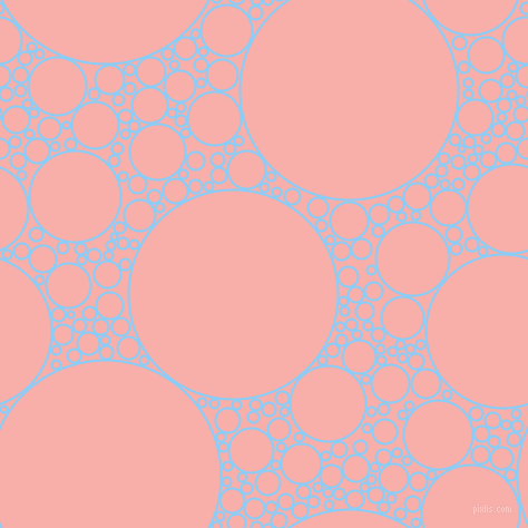 bubbles, circles, sponge, big, medium, small, 2 pixel line width, Light Sky Blue and Sundown circles bubbles sponge soap seamless tileable