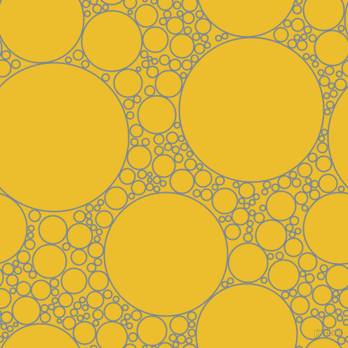 bubbles, circles, sponge, big, medium, small, 2 pixel line width, Light Slate Grey and Bright Sun circles bubbles sponge soap seamless tileable