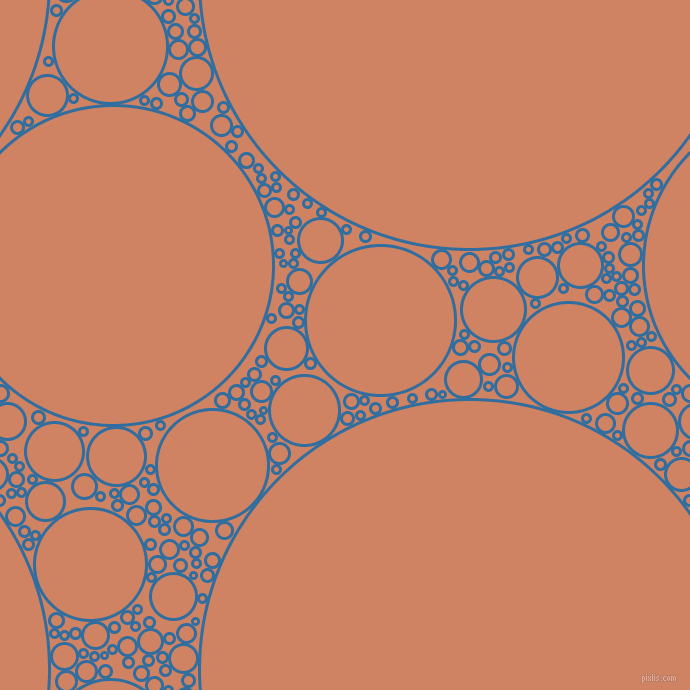 bubbles, circles, sponge, big, medium, small, 3 pixel line width, Lochmara and Burning Sand circles bubbles sponge soap seamless tileable