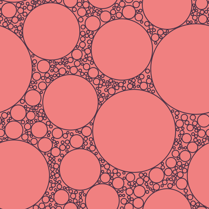 bubbles, circles, sponge, big, medium, small, 3 pixel line width, Loulou and Light Coral circles bubbles sponge soap seamless tileable