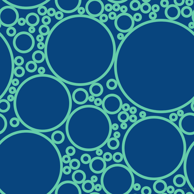 bubbles, circles, sponge, big, medium, small, 9 pixel line width, Medium Aquamarine and Dark Cerulean circles bubbles sponge soap seamless tileable