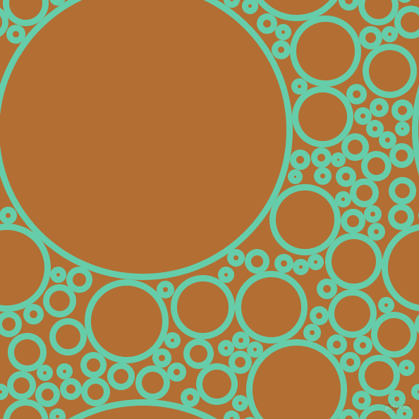 bubbles, circles, sponge, big, medium, small, 9 pixel line width, Medium Aquamarine and Reno Sand circles bubbles sponge soap seamless tileable