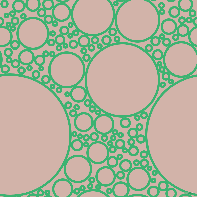 bubbles, circles, sponge, big, medium, small, 9 pixel line width, Medium Sea Green and Clam Shell circles bubbles sponge soap seamless tileable