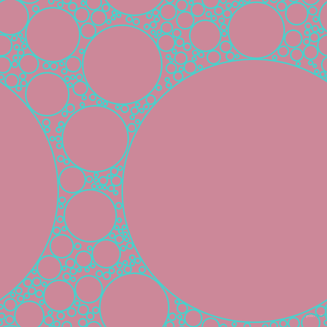bubbles, circles, sponge, big, medium, small, 3 pixel line width, Medium Turquoise and Puce circles bubbles sponge soap seamless tileable
