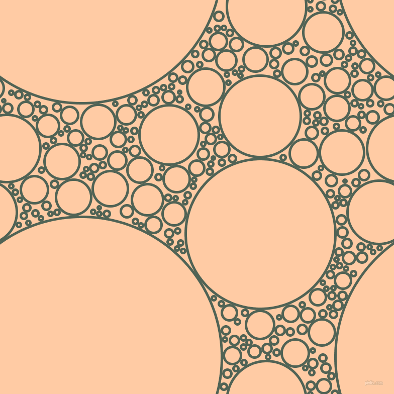 bubbles, circles, sponge, big, medium, small, 5 pixel line width, Mineral Green and Peach circles bubbles sponge soap seamless tileable
