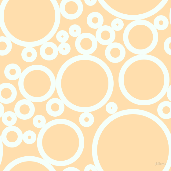 bubbles, circles, sponge, big, medium, small, 17 pixel line width, Mint Cream and Navajo White circles bubbles sponge soap seamless tileable
