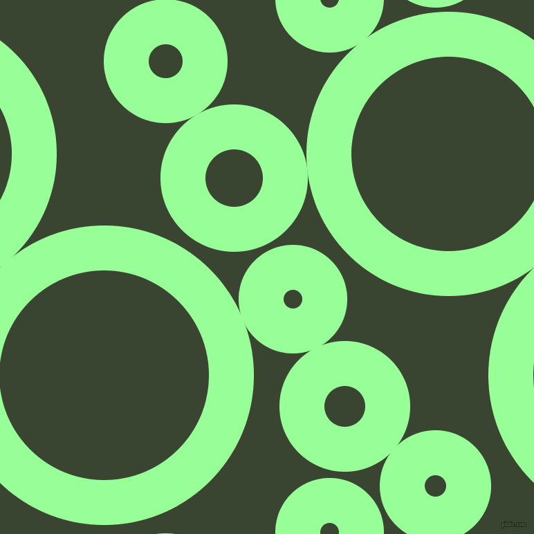 bubbles, circles, sponge, big, medium, small, 65 pixel line width, Mint Green and Mallard circles bubbles sponge soap seamless tileable