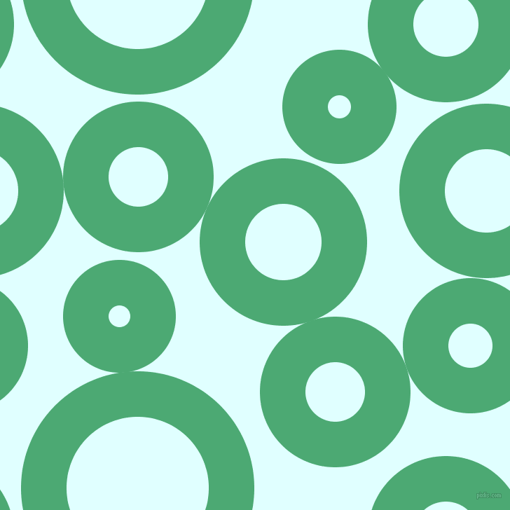 bubbles, circles, sponge, big, medium, small, 65 pixel line width, Ocean Green and Light Cyan circles bubbles sponge soap seamless tileable