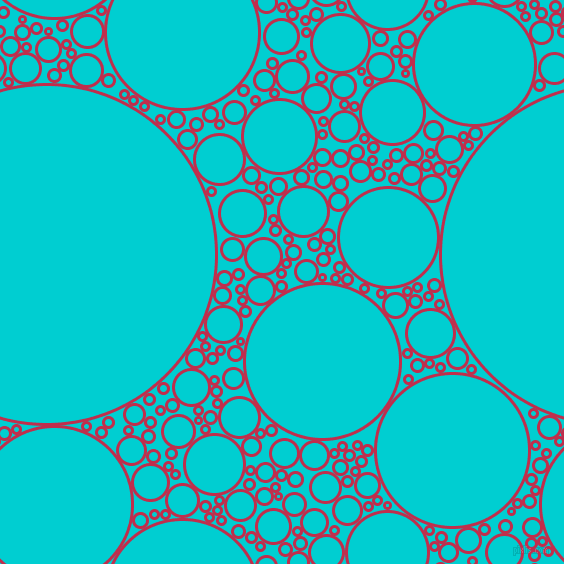bubbles, circles, sponge, big, medium, small, 3 pixel line width, Old Rose and Dark Turquoise circles bubbles sponge soap seamless tileable
