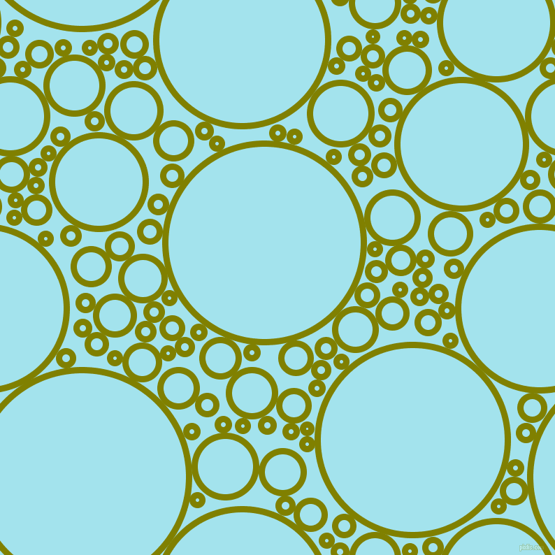 bubbles, circles, sponge, big, medium, small, 9 pixel line width, Olive and Blizzard Blue circles bubbles sponge soap seamless tileable