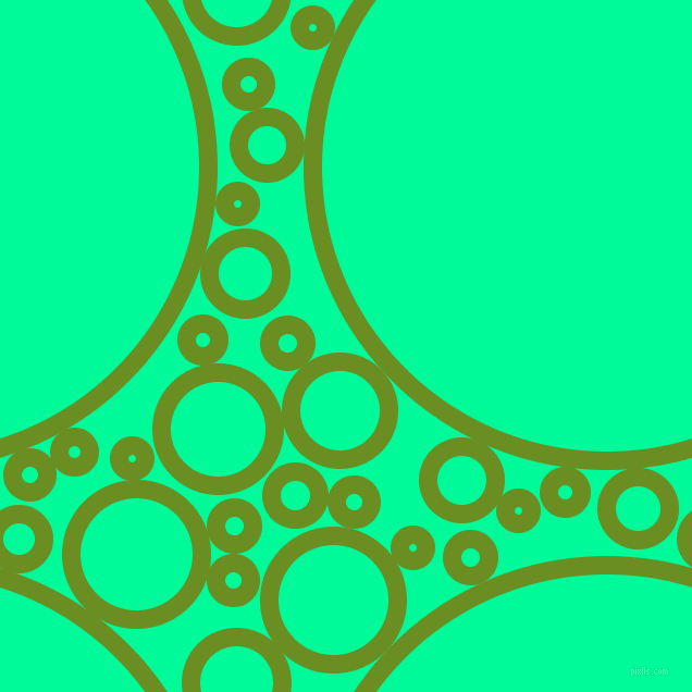 bubbles, circles, sponge, big, medium, small, 17 pixel line width, Olive Drab and Medium Spring Green circles bubbles sponge soap seamless tileable