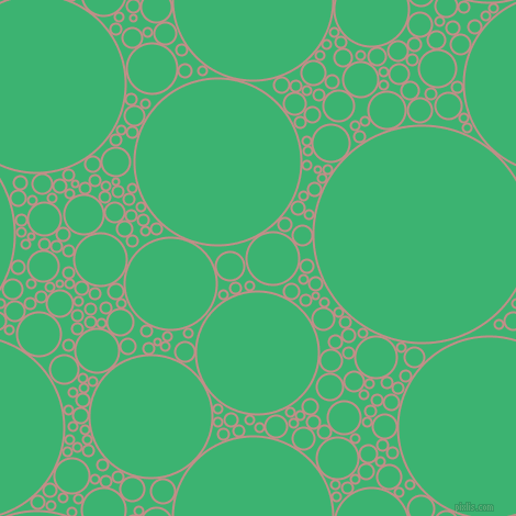 bubbles, circles, sponge, big, medium, small, 2 pixel line width, Oriental Pink and Medium Sea Green circles bubbles sponge soap seamless tileable