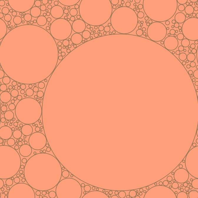 bubbles, circles, sponge, big, medium, small, 2 pixel line width, Pale Brown and Light Salmon circles bubbles sponge soap seamless tileable