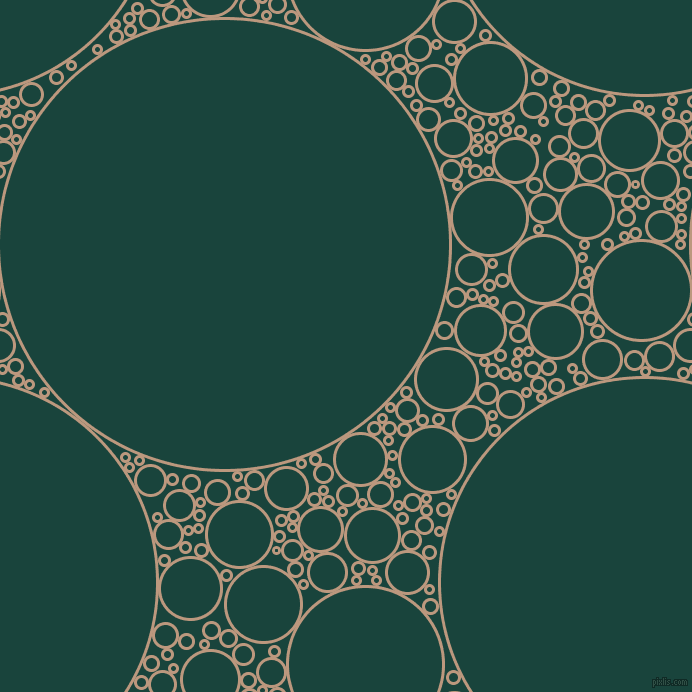 bubbles, circles, sponge, big, medium, small, 3 pixel line width, Pale Taupe and Deep Teal circles bubbles sponge soap seamless tileable