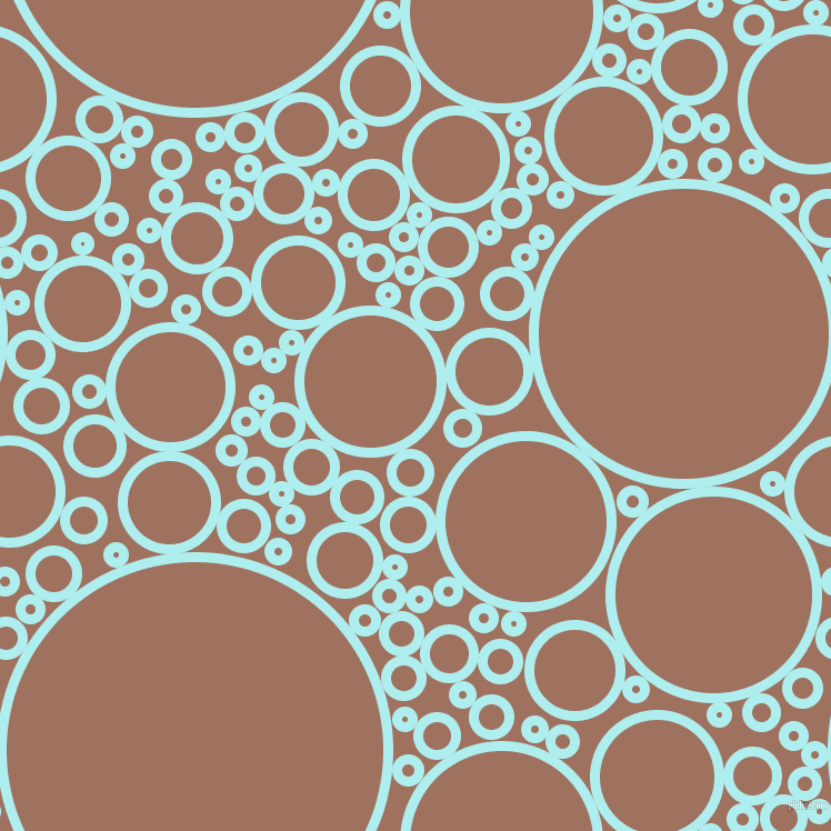 bubbles, circles, sponge, big, medium, small, 9 pixel line width, Pale Turquoise and Toast circles bubbles sponge soap seamless tileable