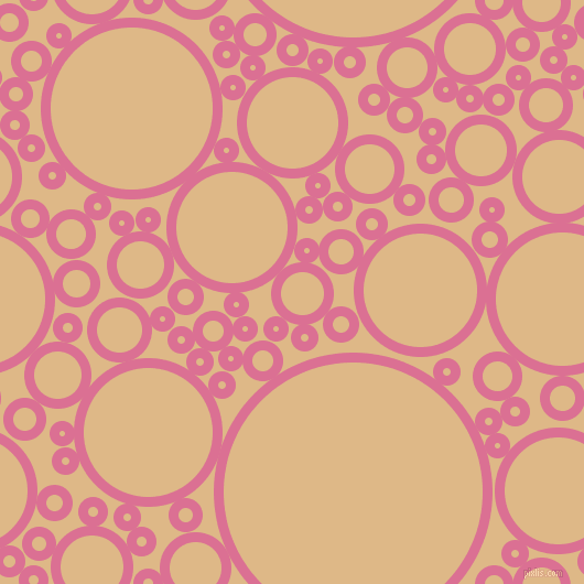 bubbles, circles, sponge, big, medium, small, 9 pixel line width, Pale Violet Red and Burly Wood circles bubbles sponge soap seamless tileable