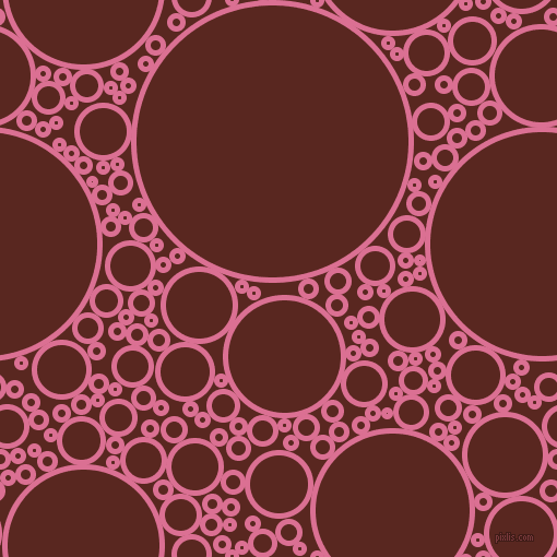 bubbles, circles, sponge, big, medium, small, 5 pixel line width, Pale Violet Red and Caput Mortuum circles bubbles sponge soap seamless tileable