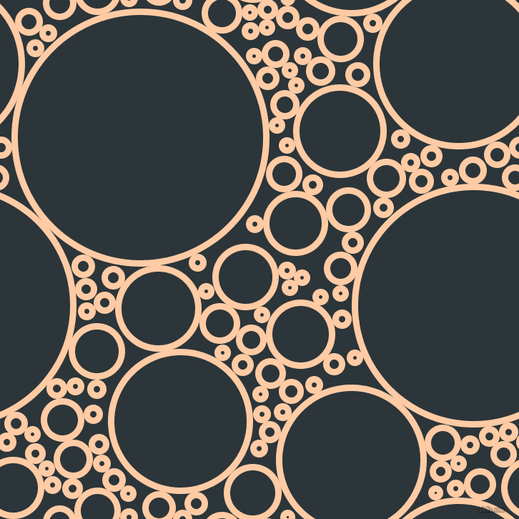 bubbles, circles, sponge, big, medium, small, 9 pixel line width, Peach and Gunmetal circles bubbles sponge soap seamless tileable