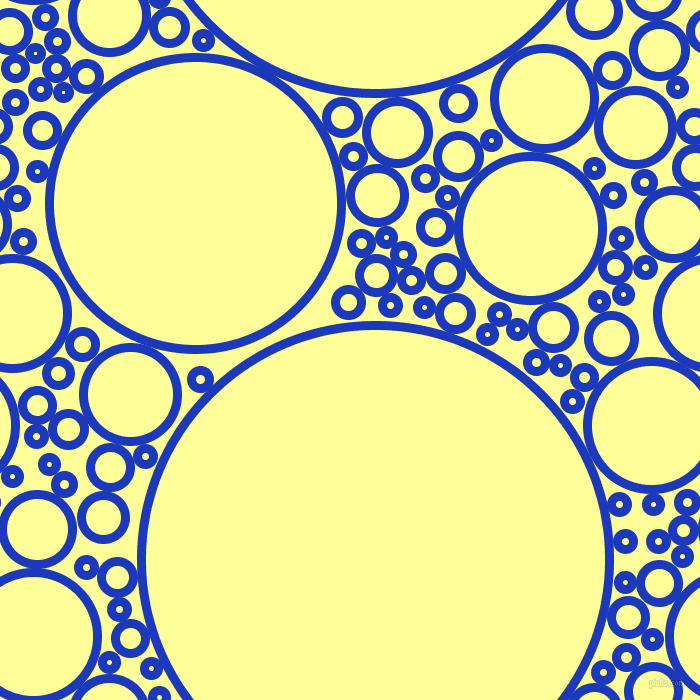 bubbles, circles, sponge, big, medium, small, 9 pixel line width, Persian Blue and Canary circles bubbles sponge soap seamless tileable