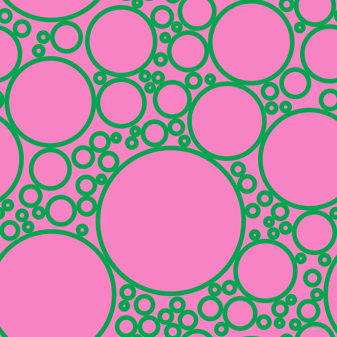 bubbles, circles, sponge, big, medium, small, 9 pixel line width, Pigment Green and Tea Rose circles bubbles sponge soap seamless tileable